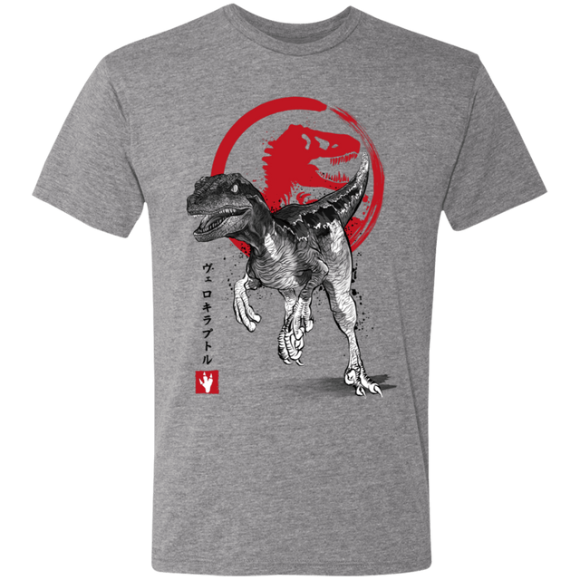 T-Shirts Premium Heather / S Velociraptor sumi-e Men's Triblend T-Shirt