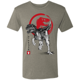 T-Shirts Venetian Grey / S Velociraptor sumi-e Men's Triblend T-Shirt