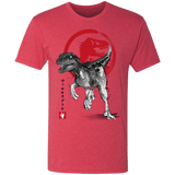 T-Shirts Vintage Red / S Velociraptor sumi-e Men's Triblend T-Shirt