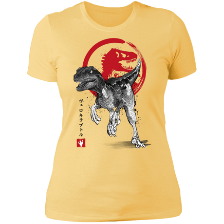 T-Shirts Banana Cream/ / S Velociraptor sumi-e Women's Premium T-Shirt