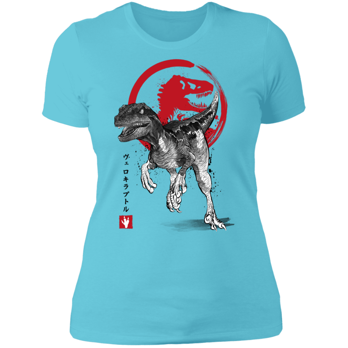T-Shirts Cancun / S Velociraptor sumi-e Women's Premium T-Shirt