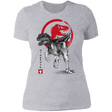 T-Shirts Heather Grey / S Velociraptor sumi-e Women's Premium T-Shirt