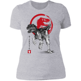 T-Shirts Heather Grey / S Velociraptor sumi-e Women's Premium T-Shirt