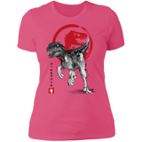 T-Shirts Hot Pink / S Velociraptor sumi-e Women's Premium T-Shirt