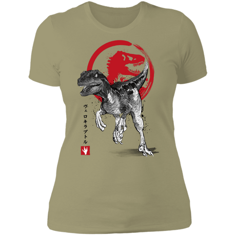 T-Shirts Light Olive / S Velociraptor sumi-e Women's Premium T-Shirt