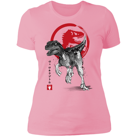 T-Shirts Light Pink / S Velociraptor sumi-e Women's Premium T-Shirt