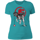 T-Shirts Tahiti Blue / S Velociraptor sumi-e Women's Premium T-Shirt