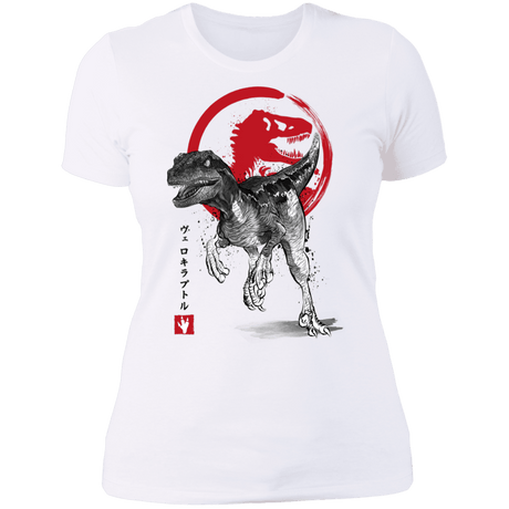 T-Shirts White / S Velociraptor sumi-e Women's Premium T-Shirt