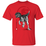 T-Shirts Red / YXS Velociraptor sumi-e Youth T-Shirt
