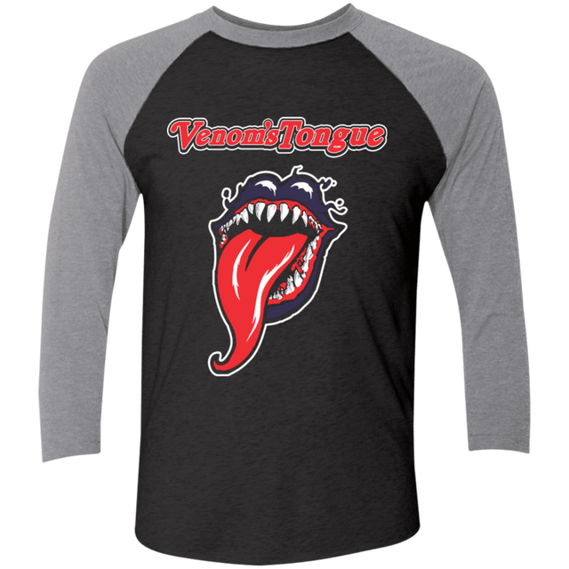 T-Shirts Vintage Black/Premium Heather / S Venom's Tongue Men's Triblend 3/4 Sleeve