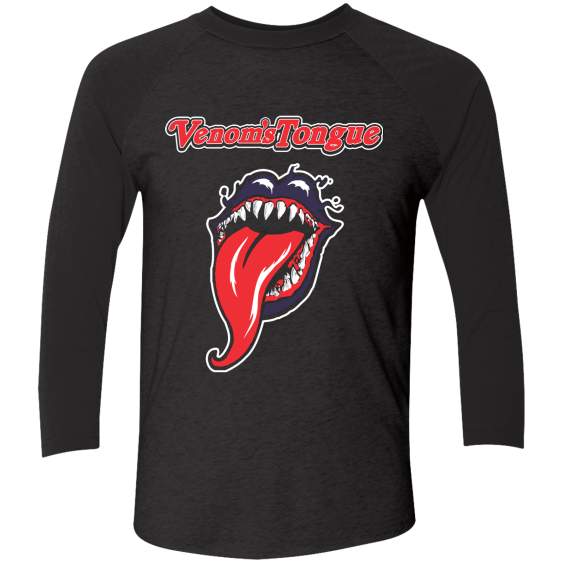 T-Shirts Vintage Black/Vintage Black / S Venom's Tongue Men's Triblend 3/4 Sleeve