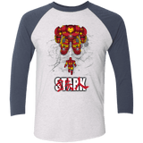 T-Shirts Heather White/Indigo / X-Small Veronica Men's Triblend 3/4 Sleeve