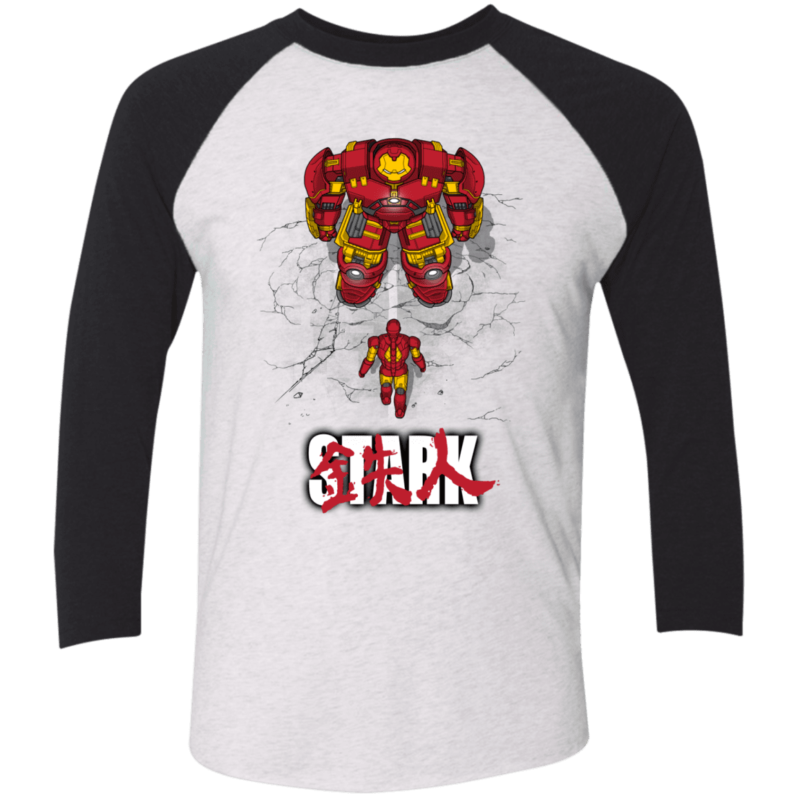 T-Shirts Heather White/Vintage Black / X-Small Veronica Men's Triblend 3/4 Sleeve