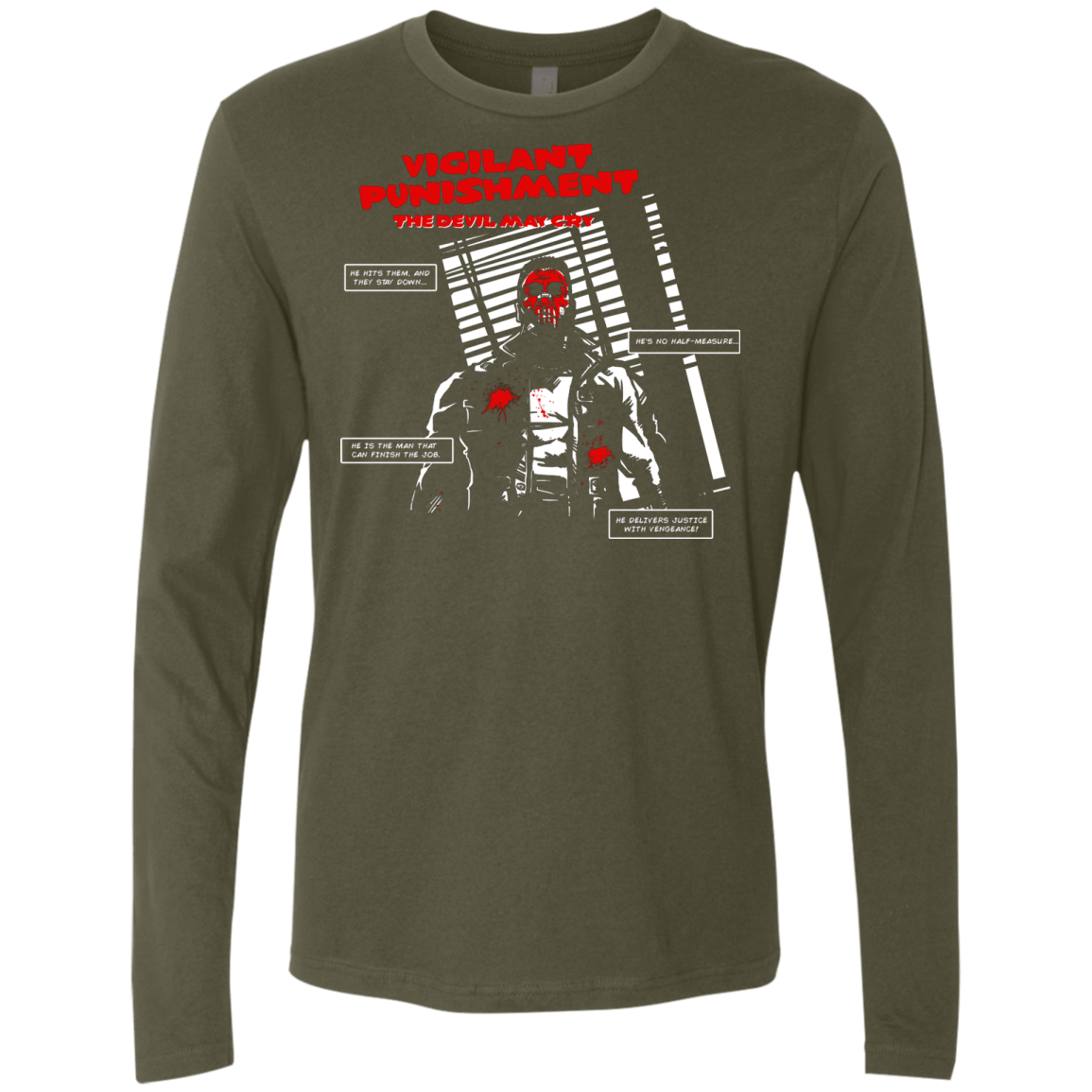 T-Shirts Military Green / S Vigilant Men's Premium Long Sleeve