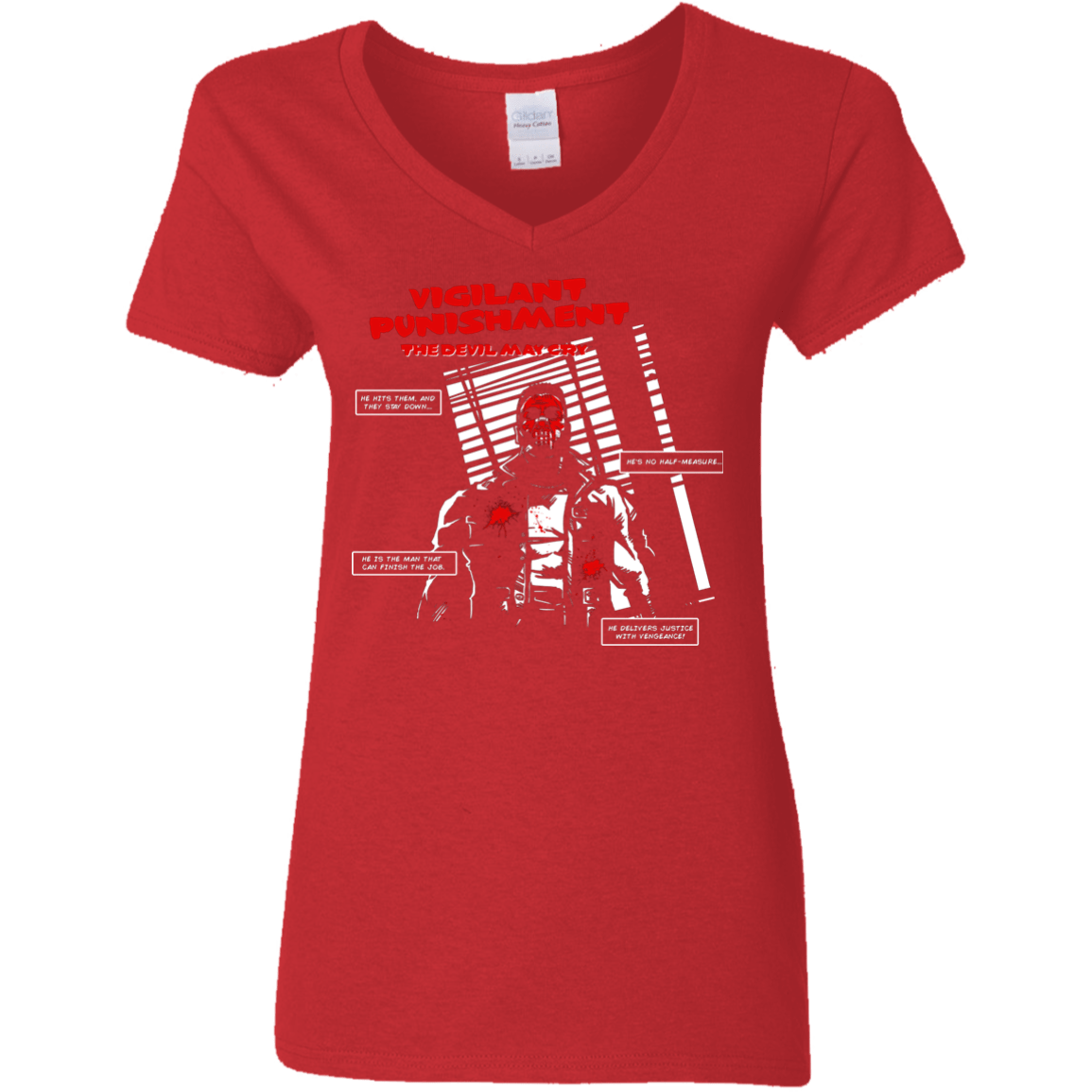 T-Shirts Red / S Vigilant Women's V-Neck T-Shirt