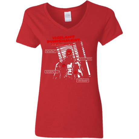 T-Shirts Red / S Vigilant Women's V-Neck T-Shirt