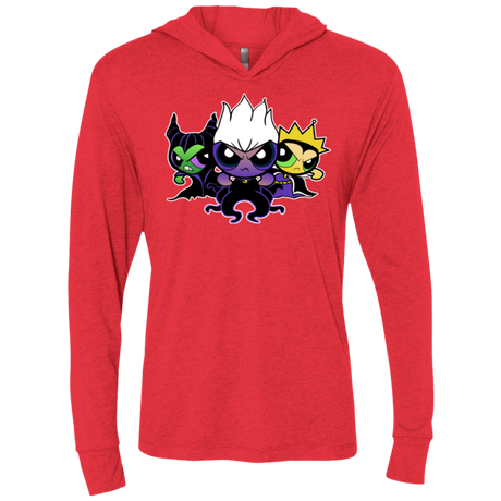 T-Shirts Vintage Red / X-Small Villain Puff Girls Triblend Long Sleeve Hoodie Tee