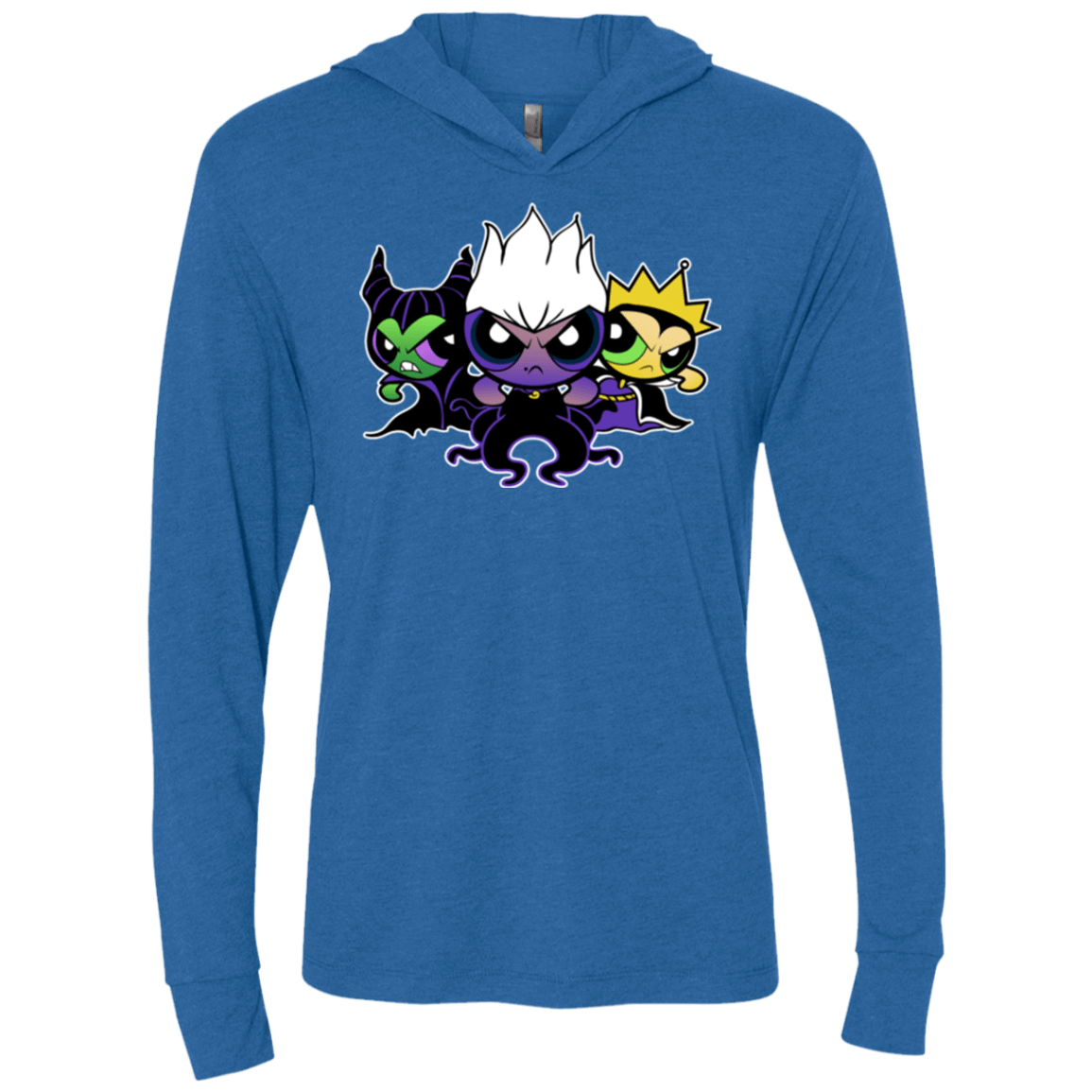T-Shirts Vintage Royal / X-Small Villain Puff Girls Triblend Long Sleeve Hoodie Tee