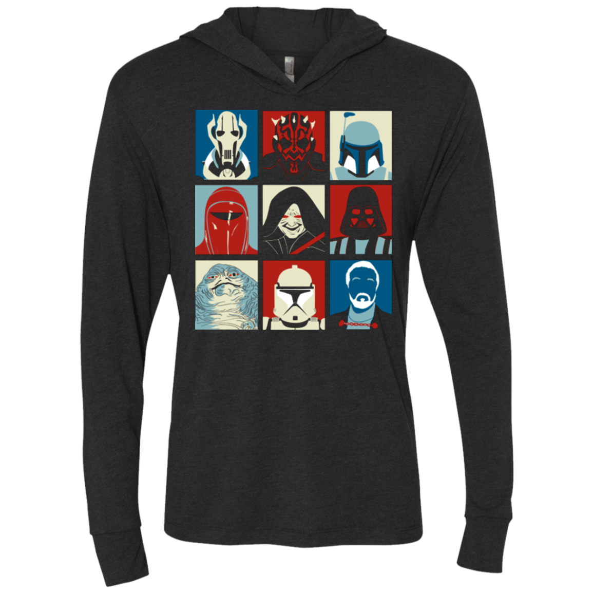 T-Shirts Vintage Black / X-Small Villain Wars Pop Triblend Long Sleeve Hoodie Tee