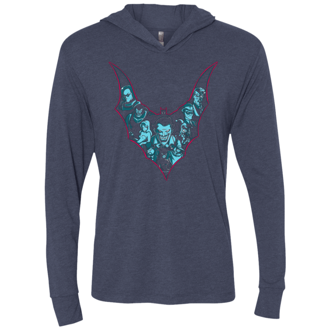 T-Shirts Vintage Navy / X-Small VILLAINS SHADOWS Triblend Long Sleeve Hoodie Tee