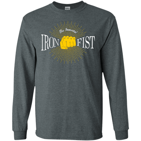 T-Shirts Dark Heather / S Vintage Immortal Iron Fist Men's Long Sleeve T-Shirt