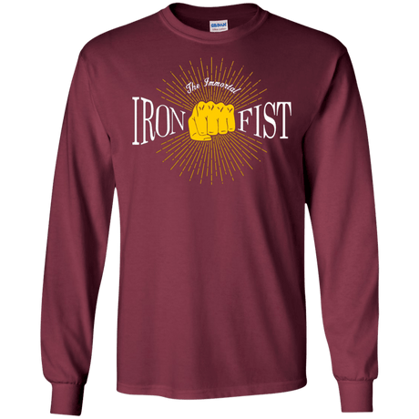 T-Shirts Maroon / S Vintage Immortal Iron Fist Men's Long Sleeve T-Shirt