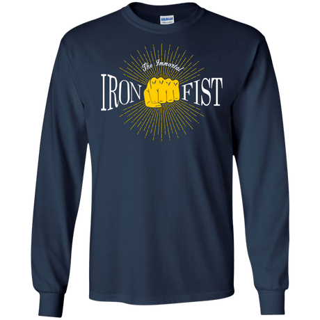 T-Shirts Navy / S Vintage Immortal Iron Fist Men's Long Sleeve T-Shirt