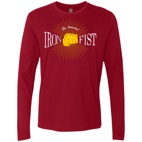 T-Shirts Cardinal / S Vintage Immortal Iron Fist Men's Premium Long Sleeve