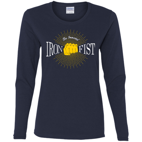 T-Shirts Navy / S Vintage Immortal Iron Fist Women's Long Sleeve T-Shirt