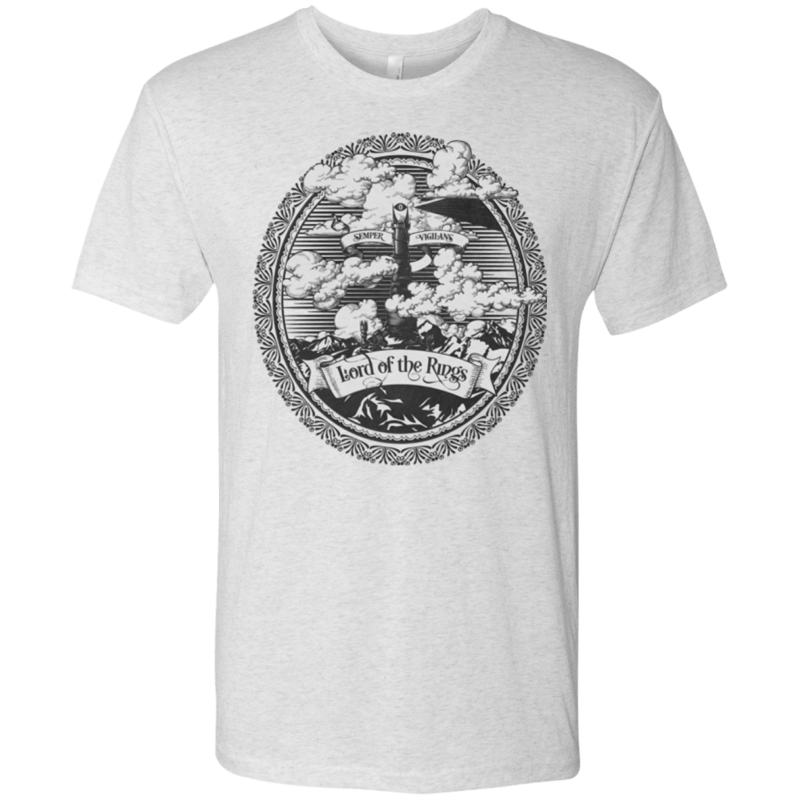T-Shirts Heather White / Small Vintage Mordor Tower Men's Triblend T-Shirt