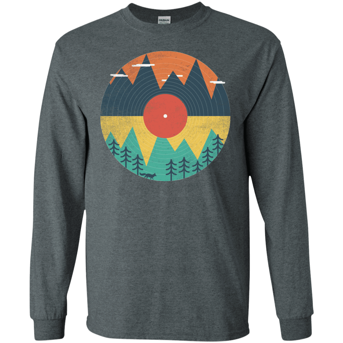 T-Shirts Dark Heather / S Vinyl Fox Men's Long Sleeve T-Shirt