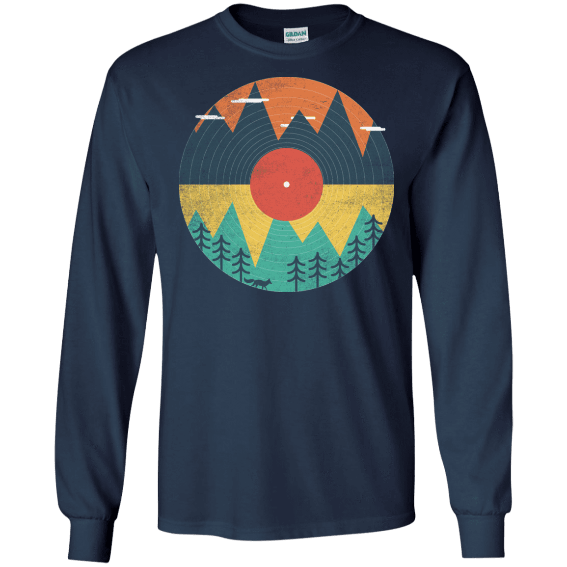 T-Shirts Navy / S Vinyl Fox Men's Long Sleeve T-Shirt