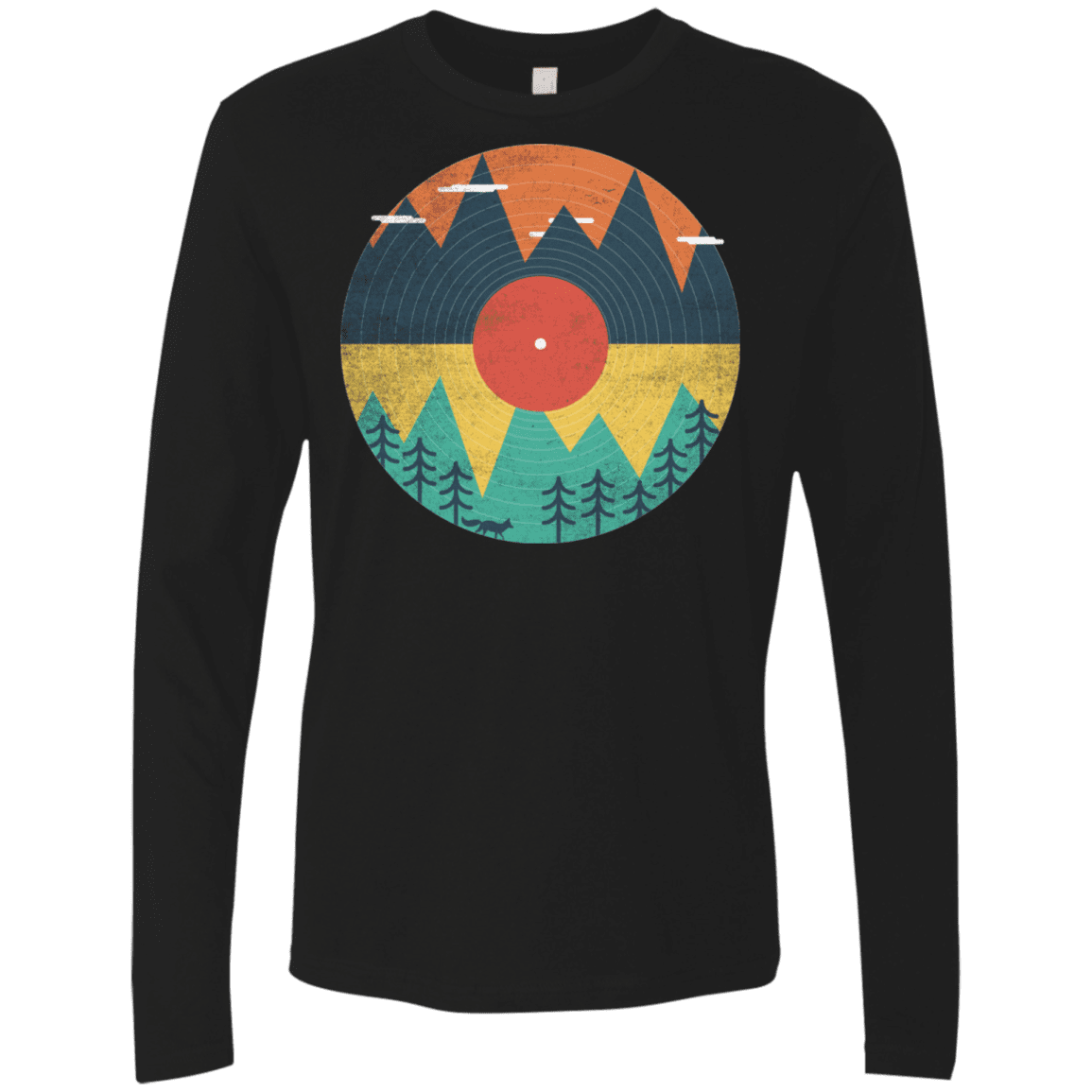 T-Shirts Black / S Vinyl Fox Men's Premium Long Sleeve