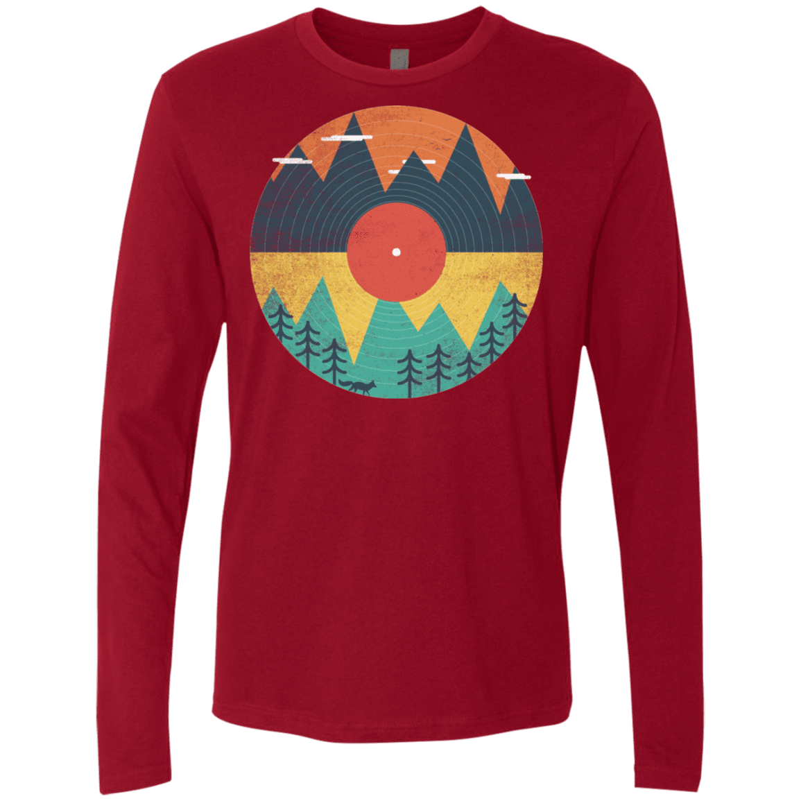 T-Shirts Cardinal / S Vinyl Fox Men's Premium Long Sleeve