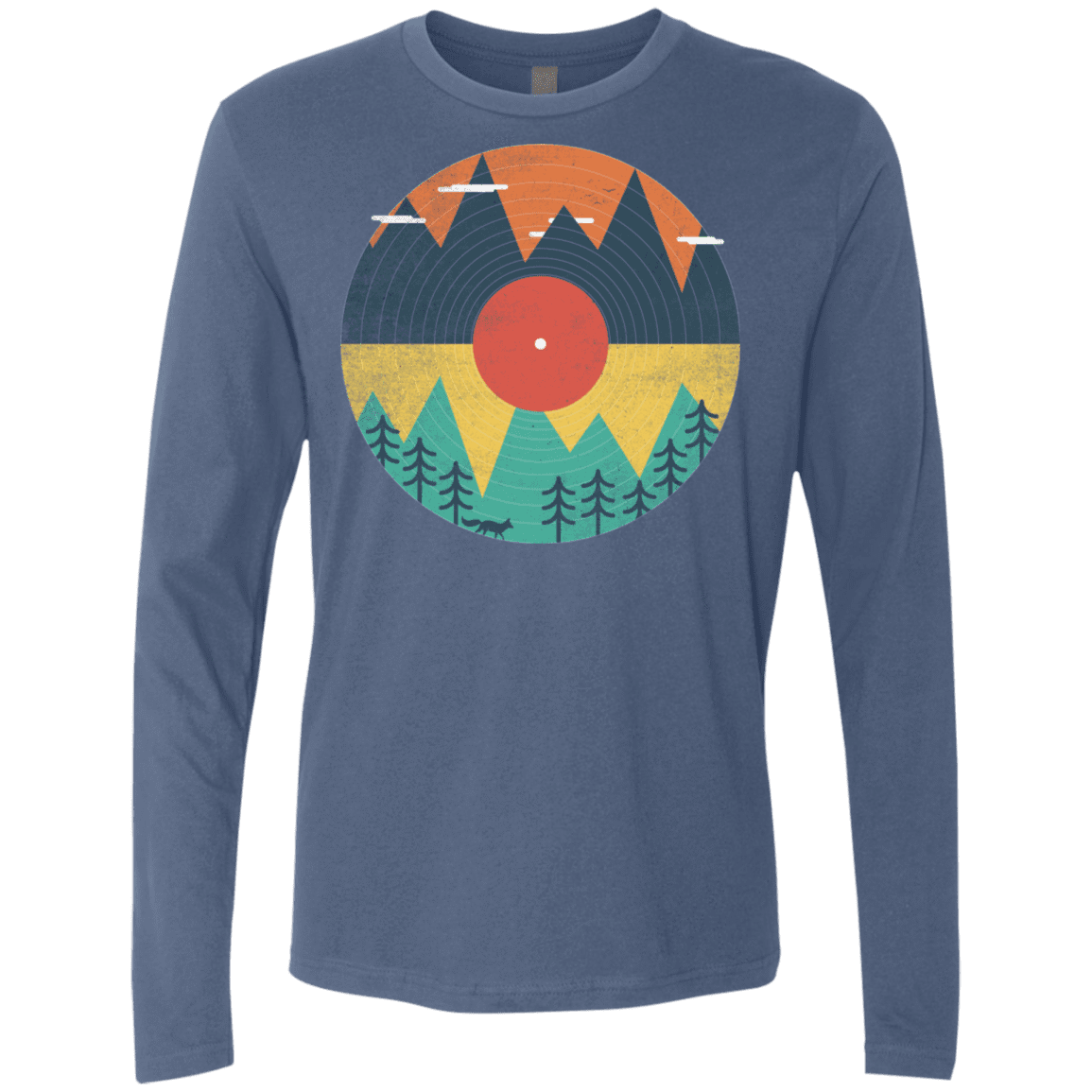 T-Shirts Indigo / S Vinyl Fox Men's Premium Long Sleeve