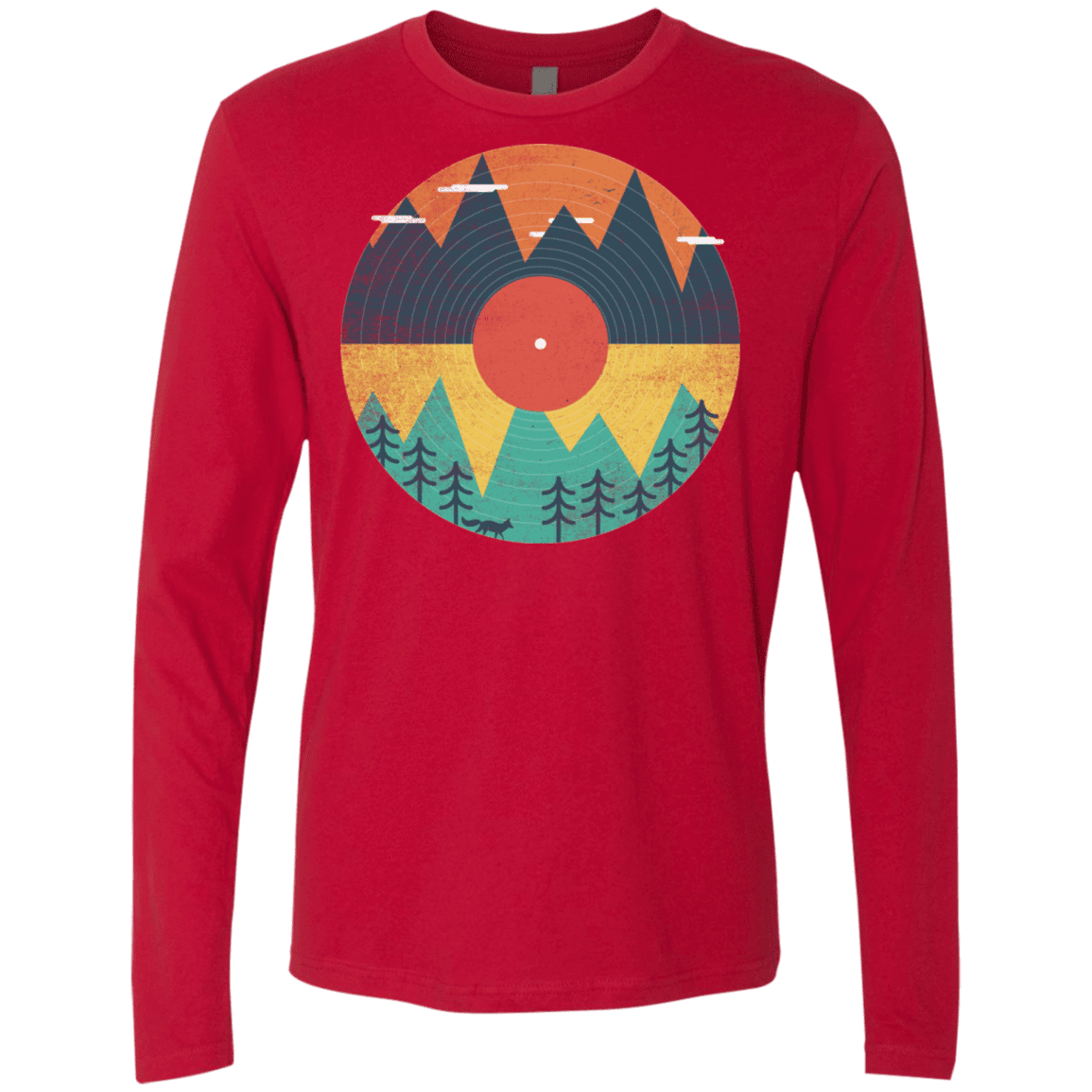 T-Shirts Red / S Vinyl Fox Men's Premium Long Sleeve