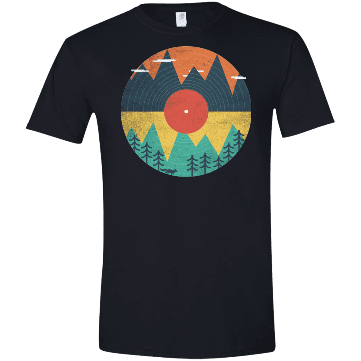 T-Shirts Black / X-Small Vinyl Fox Men's Semi-Fitted Softstyle