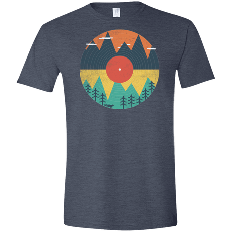 T-Shirts Heather Navy / S Vinyl Fox Men's Semi-Fitted Softstyle