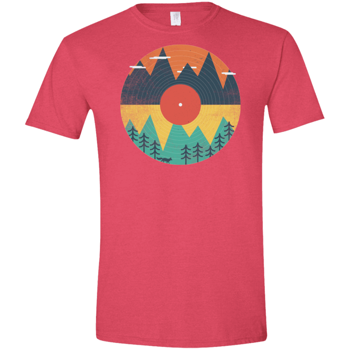 T-Shirts Heather Red / S Vinyl Fox Men's Semi-Fitted Softstyle