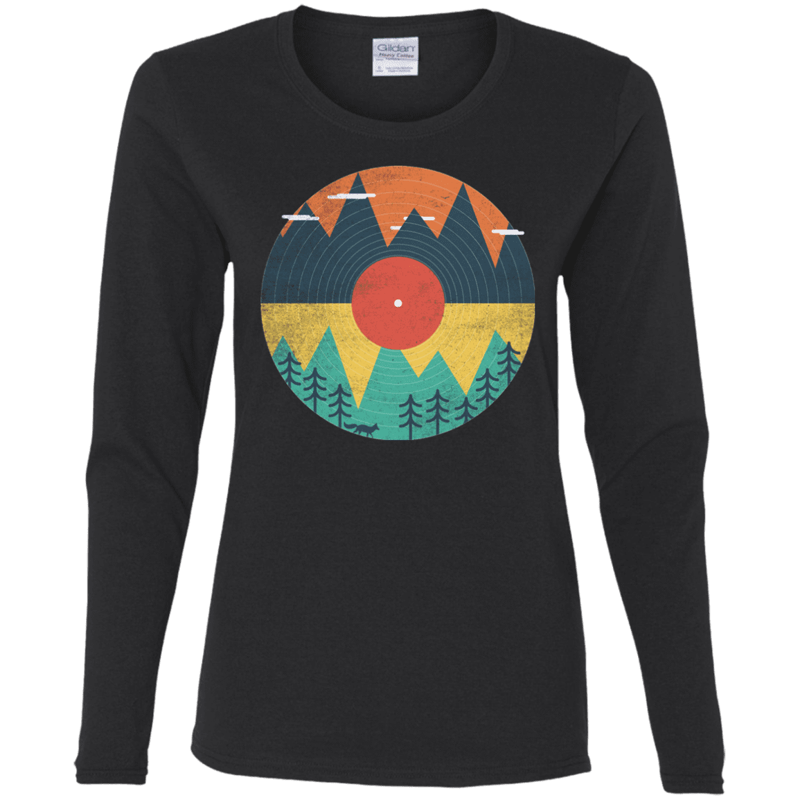 T-Shirts Black / S Vinyl Fox Women's Long Sleeve T-Shirt