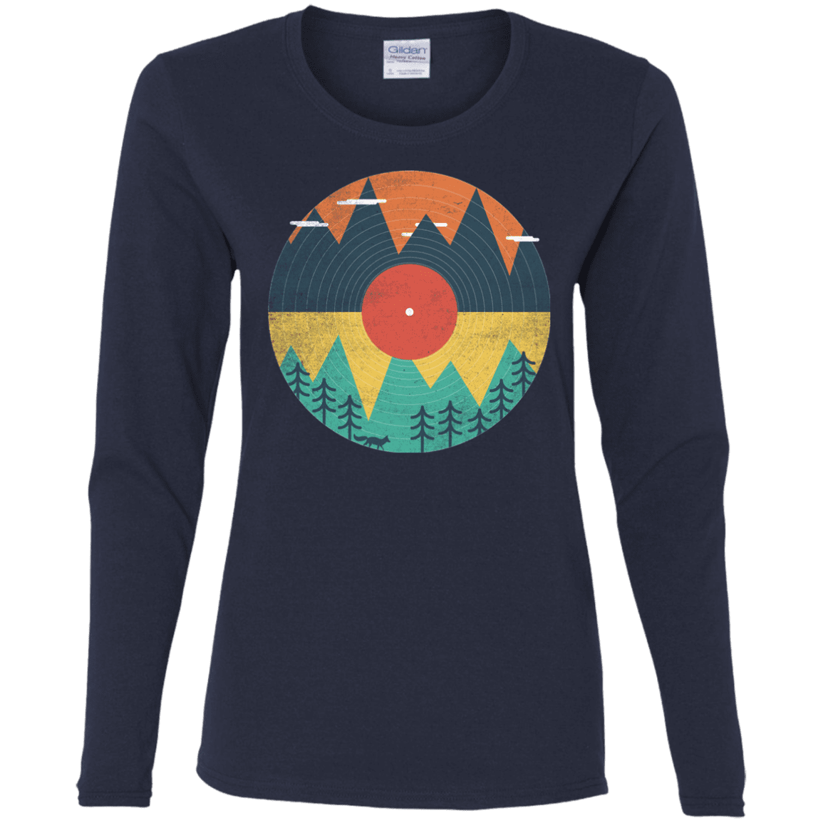 T-Shirts Navy / S Vinyl Fox Women's Long Sleeve T-Shirt