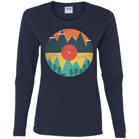 T-Shirts Navy / S Vinyl Fox Women's Long Sleeve T-Shirt