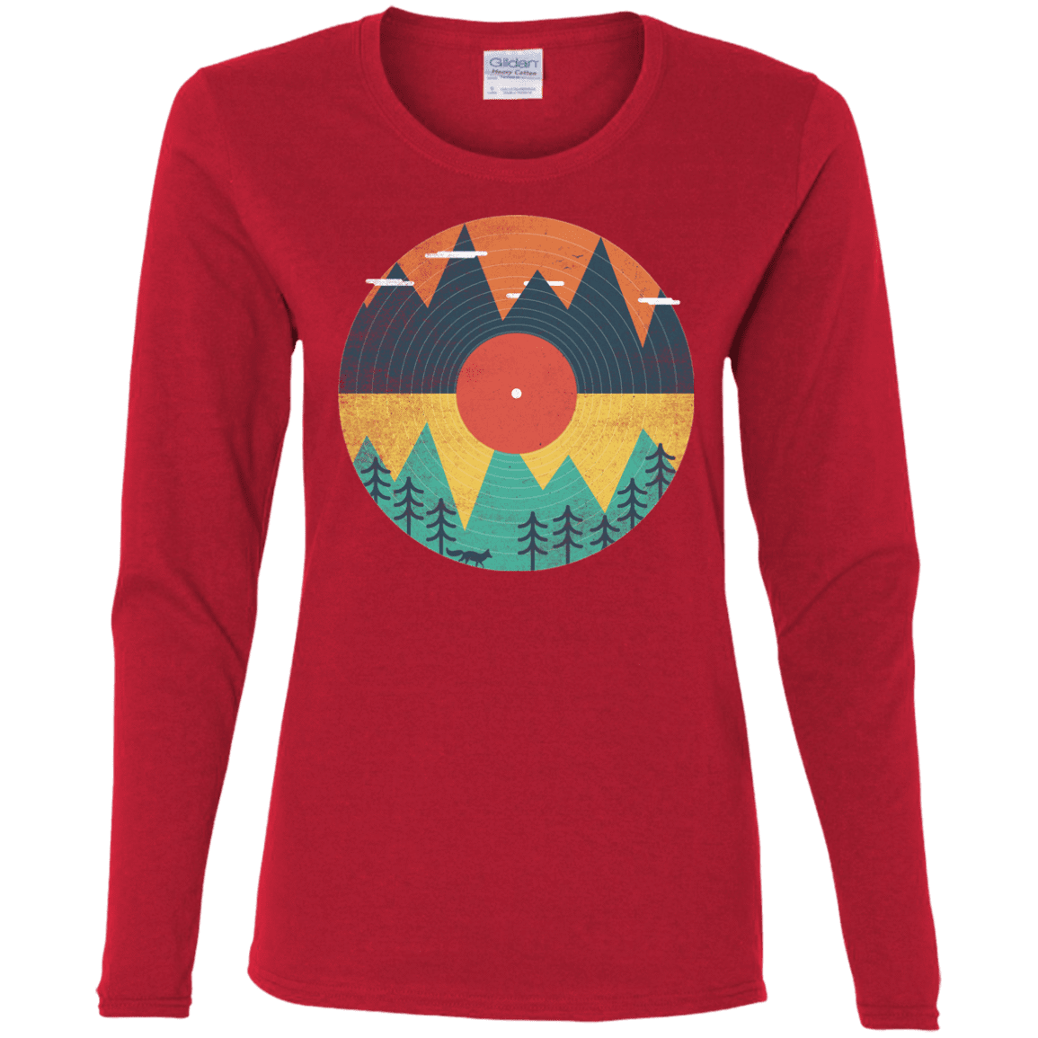 T-Shirts Red / S Vinyl Fox Women's Long Sleeve T-Shirt