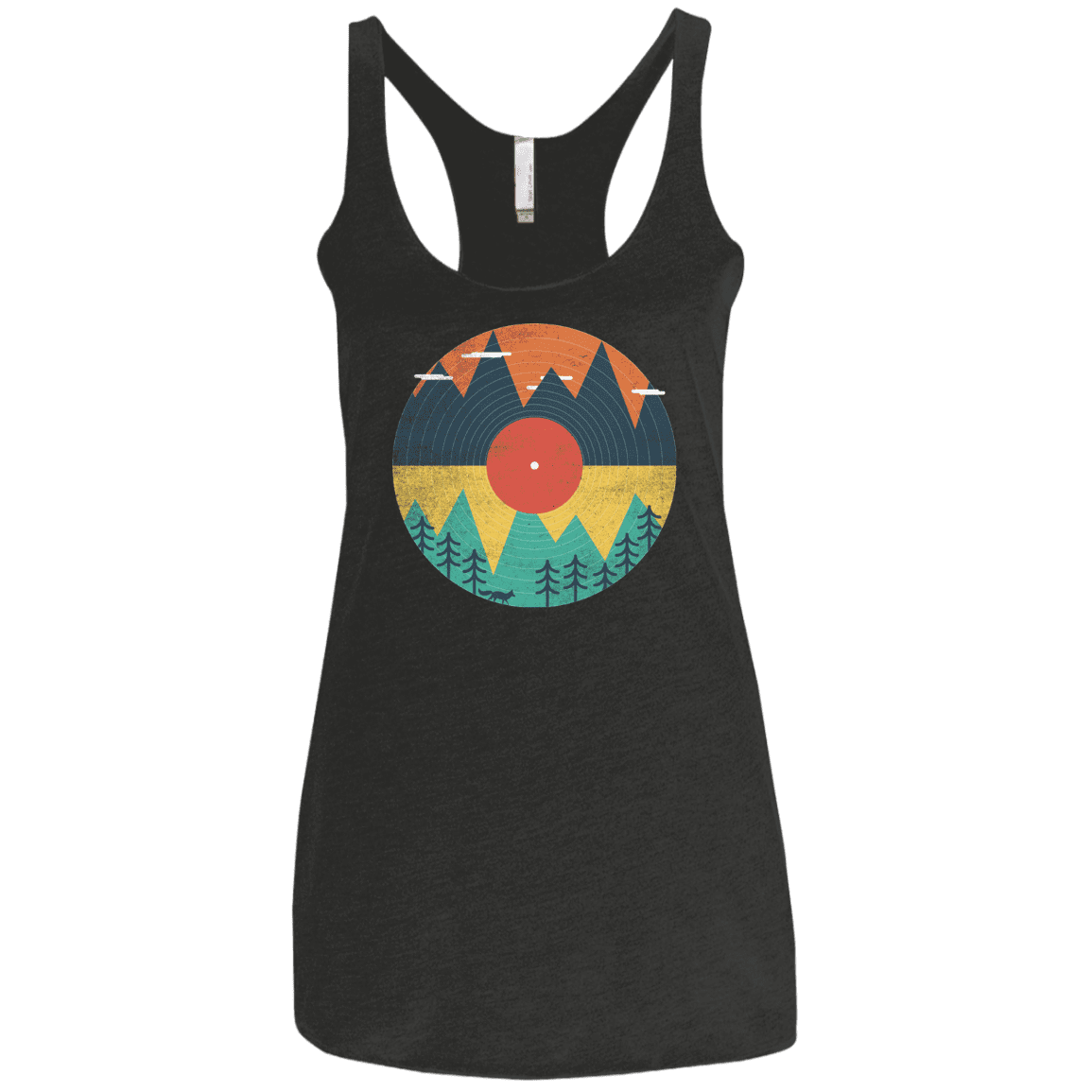 T-Shirts Vintage Black / X-Small Vinyl Fox Women's Triblend Racerback Tank