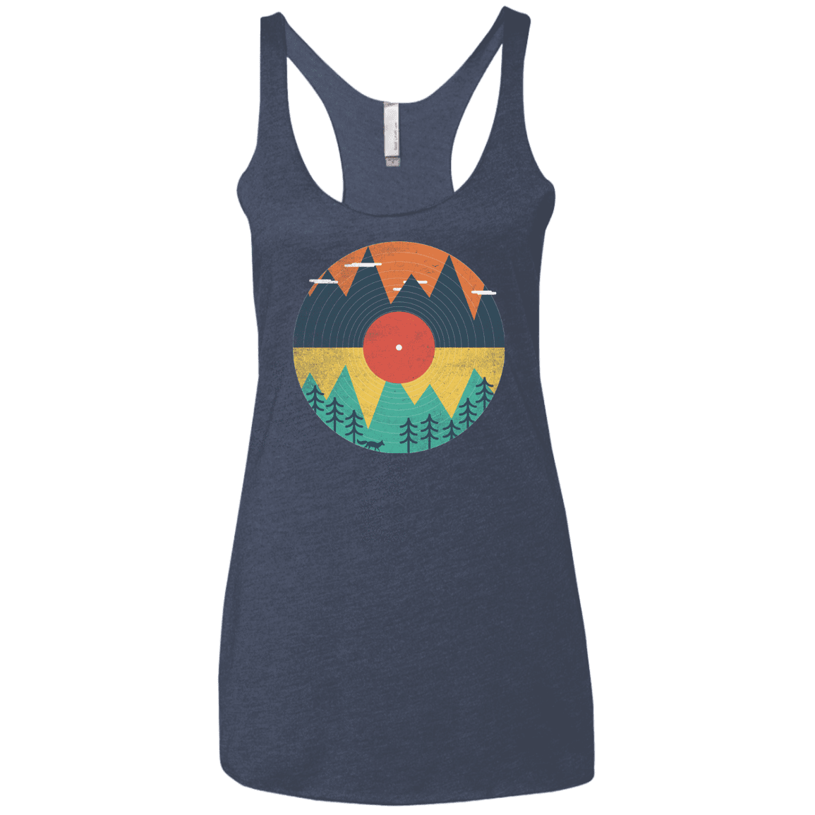 T-Shirts Vintage Navy / X-Small Vinyl Fox Women's Triblend Racerback Tank