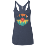 T-Shirts Vintage Navy / X-Small Vinyl Fox Women's Triblend Racerback Tank