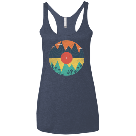 T-Shirts Vintage Navy / X-Small Vinyl Fox Women's Triblend Racerback Tank