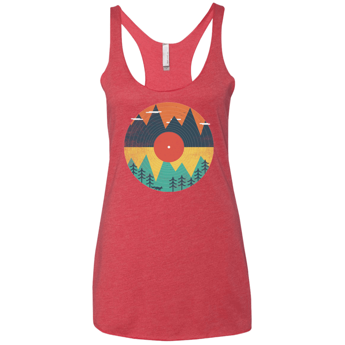 T-Shirts Vintage Red / X-Small Vinyl Fox Women's Triblend Racerback Tank