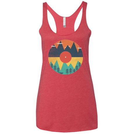 T-Shirts Vintage Red / X-Small Vinyl Fox Women's Triblend Racerback Tank