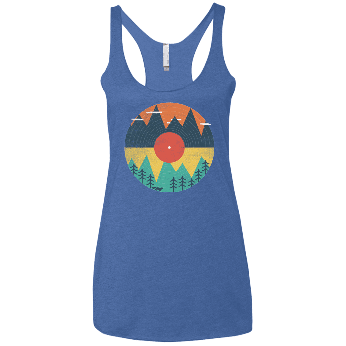 T-Shirts Vintage Royal / X-Small Vinyl Fox Women's Triblend Racerback Tank